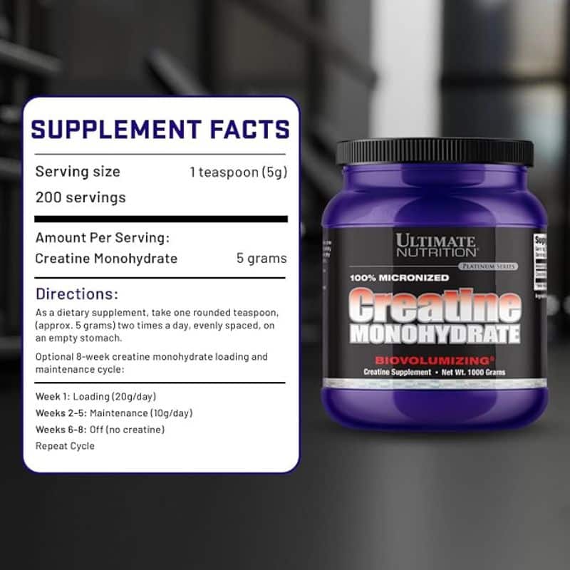 Creatina Monohidratada 200 servidas Ultimate Nutrition (1000g)