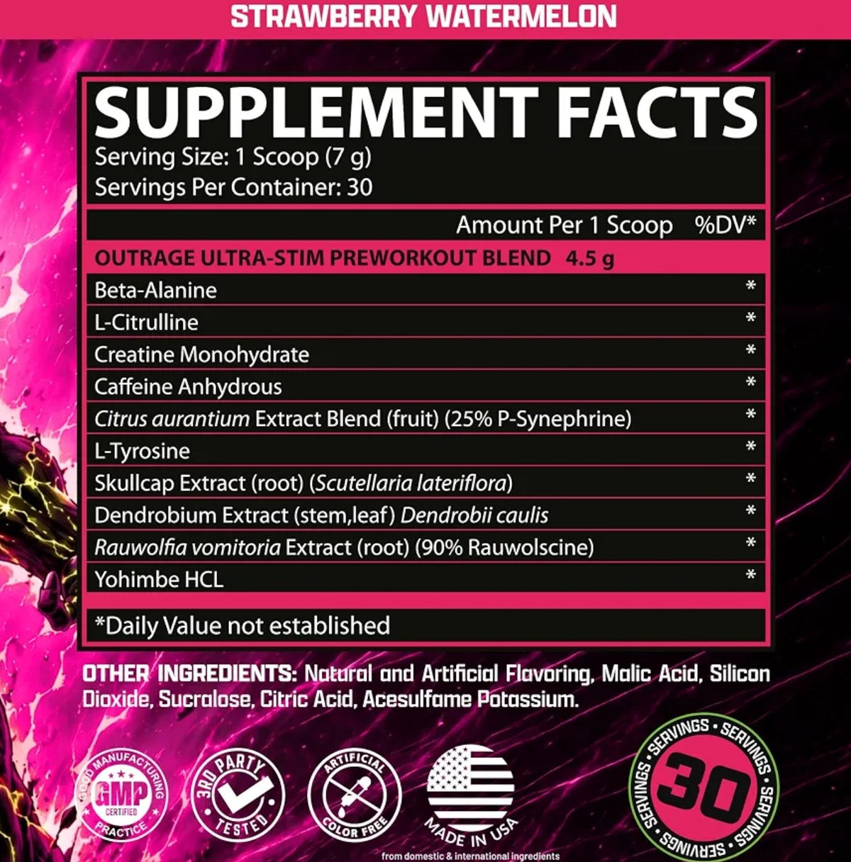 Pre entreno Outrage Nutrex 30 Servidas